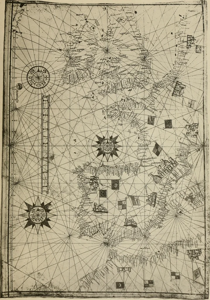An illustration from Portolan charts; their origin and characteristics, with a descriptive list of those belonging to the Hispanic society of America, 1911, leaf 116