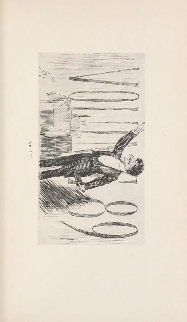An illustration from The portraits and caricatures of James McNeill Whistler : an iconography, 1913, leaf 105