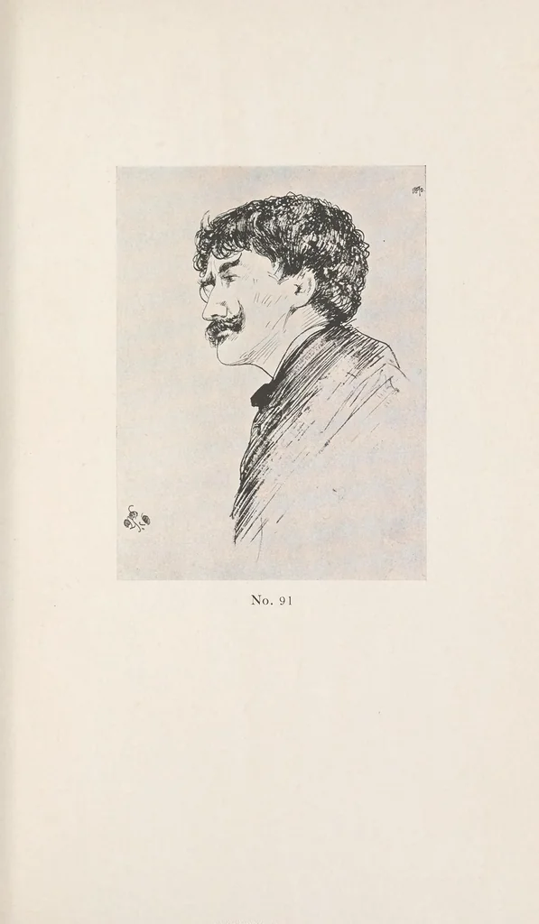 An illustration from The portraits and caricatures of James McNeill Whistler : an iconography, 1913, leaf 81