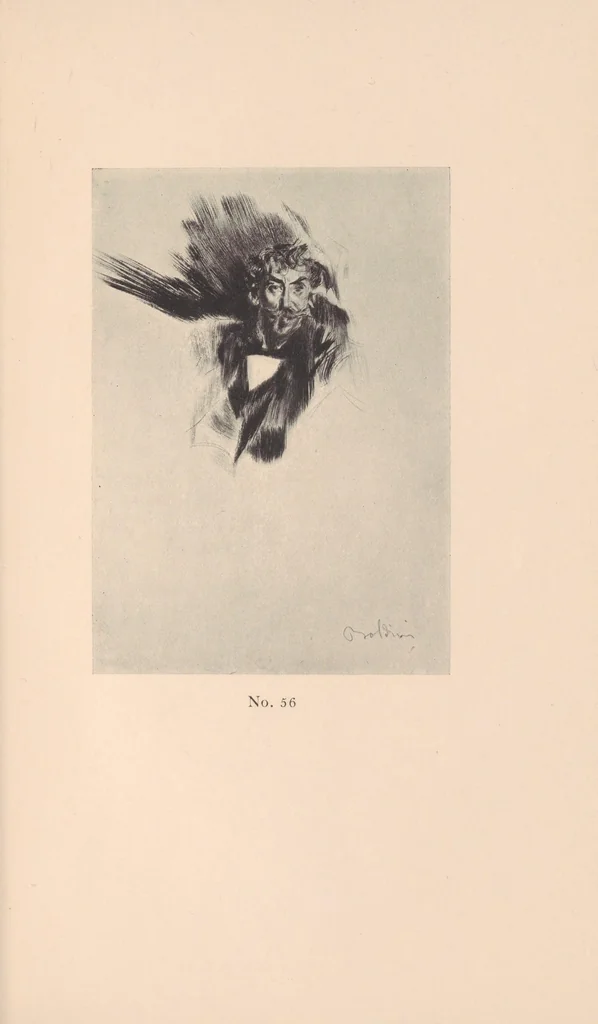 An illustration from The portraits and caricatures of James McNeill Whistler : an iconography, 1913, leaf 81