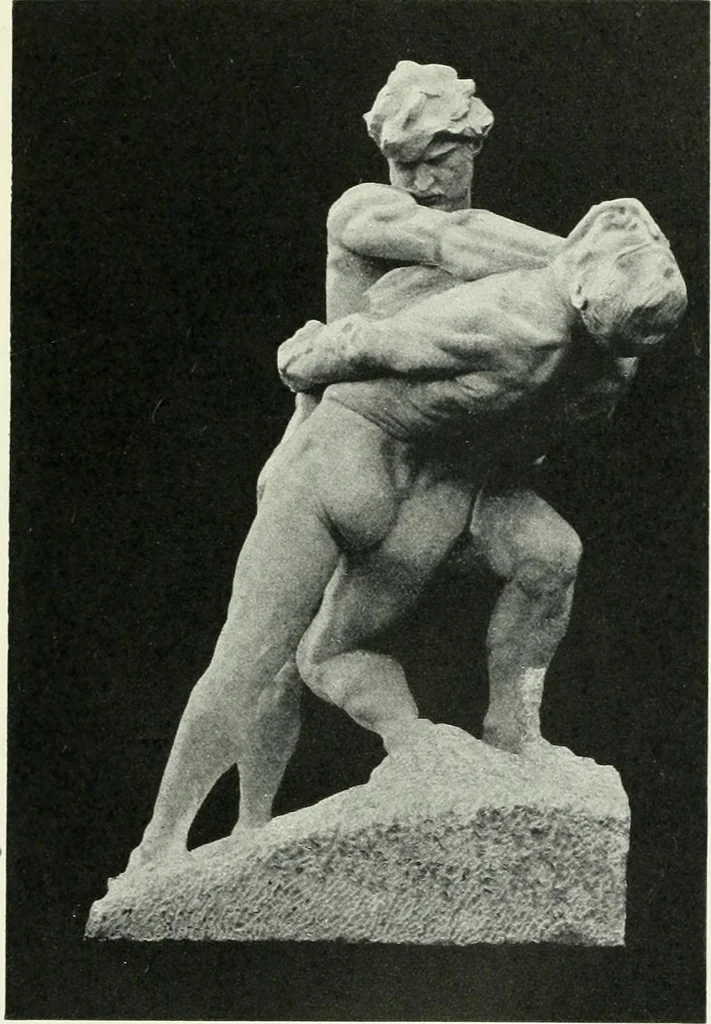 An illustration from Portraits d'artistes : peintres: Berthe Art, François Bulens, André Collin ... [et al.] : sculpteurs: Guillaume Charlier, Isidore de Rudder, Julien Dillens ... [et al.], 1905, leaf 108
