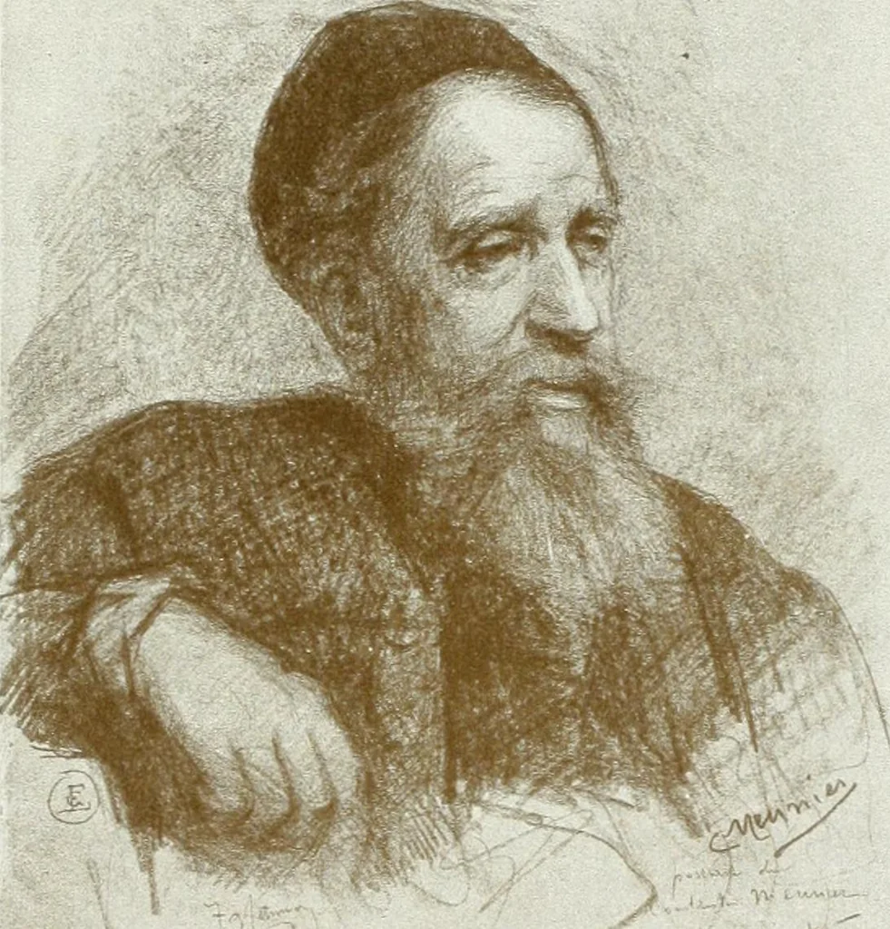 An illustration from Portraits d'artistes : peintres: Berthe Art, François Bulens, André Collin ... [et al.] : sculpteurs: Guillaume Charlier, Isidore de Rudder, Julien Dillens ... [et al.], 1905, leaf 122