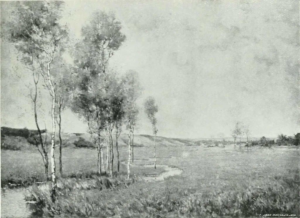 An illustration from Portraits d'artistes : peintres: Berthe Art, François Bulens, André Collin ... [et al.] : sculpteurs: Guillaume Charlier, Isidore de Rudder, Julien Dillens ... [et al.], 1905, leaf 142