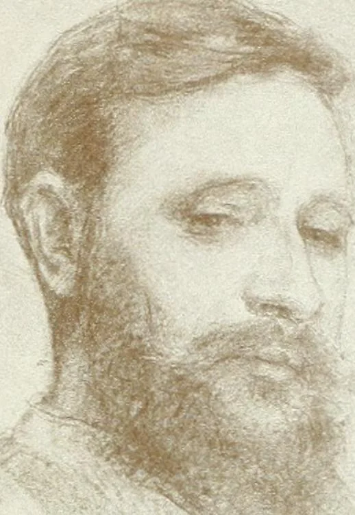 An illustration from Portraits d'artistes : peintres: Berthe Art, François Bulens, André Collin ... [et al.] : sculpteurs: Guillaume Charlier, Isidore de Rudder, Julien Dillens ... [et al.], 1905, leaf 154