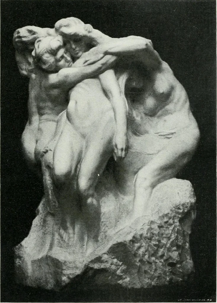An illustration from Portraits d'artistes : peintres: Berthe Art, François Bulens, André Collin ... [et al.] : sculpteurs: Guillaume Charlier, Isidore de Rudder, Julien Dillens ... [et al.], 1905, leaf 156