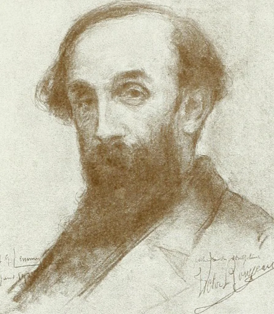 An illustration from Portraits d'artistes : peintres: Berthe Art, François Bulens, André Collin ... [et al.] : sculpteurs: Guillaume Charlier, Isidore de Rudder, Julien Dillens ... [et al.], 1905, leaf 164