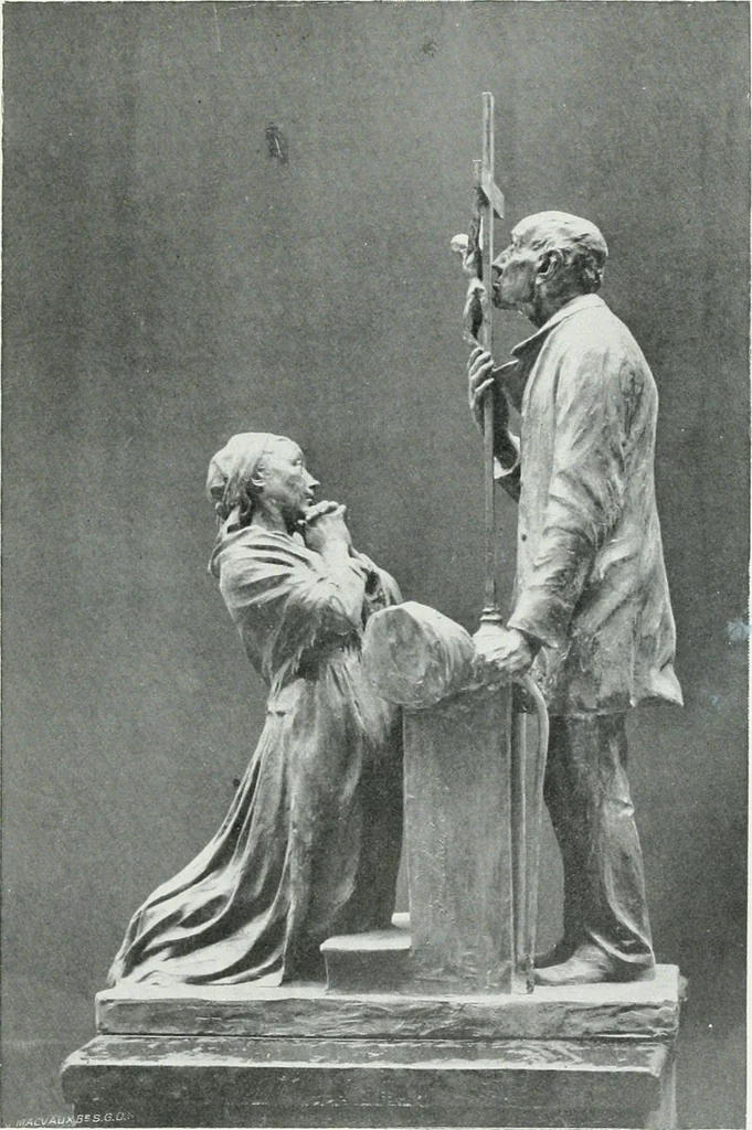 An illustration from Portraits d'artistes : peintres: Berthe Art, François Bulens, André Collin ... [et al.] : sculpteurs: Guillaume Charlier, Isidore de Rudder, Julien Dillens ... [et al.], 1905, leaf 42