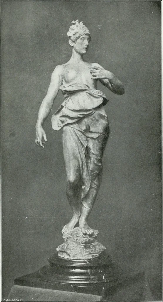 An illustration from Portraits d'artistes : peintres: Berthe Art, François Bulens, André Collin ... [et al.] : sculpteurs: Guillaume Charlier, Isidore de Rudder, Julien Dillens ... [et al.], 1905, leaf 78