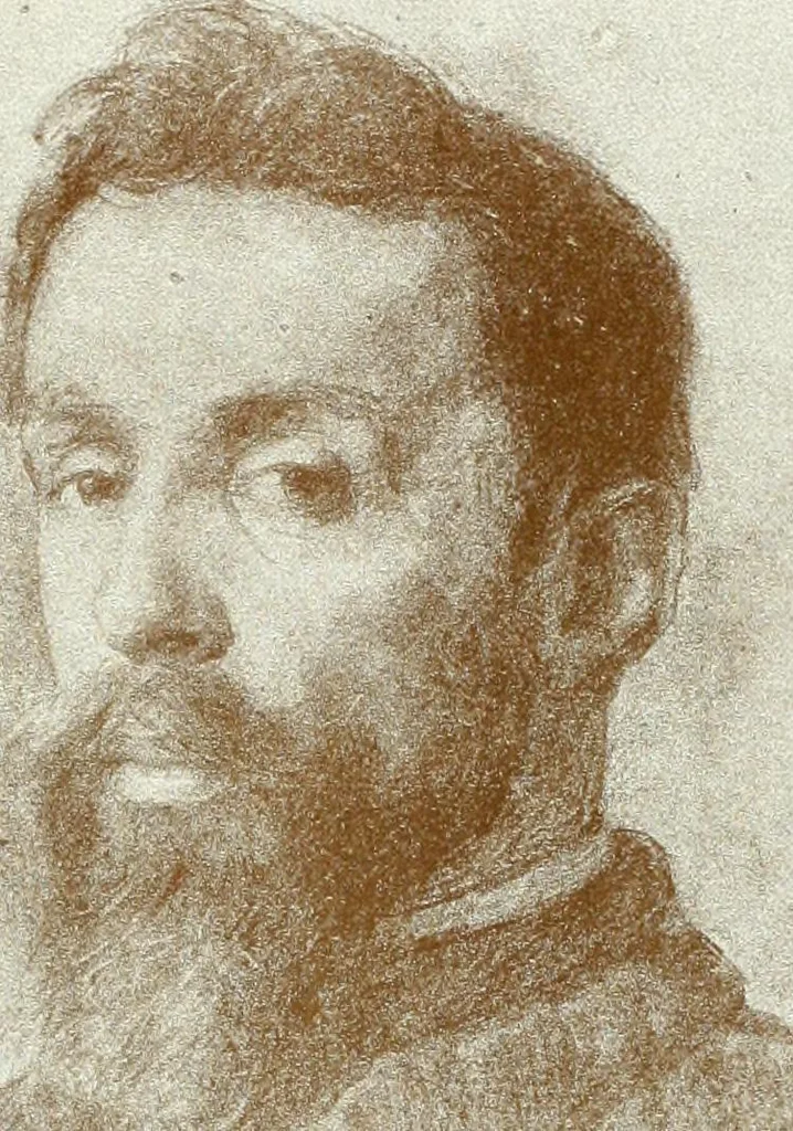 An illustration from Portraits d'artistes : peintres: Berthe Art, François Bulens, André Collin ... [et al.] : sculpteurs: Guillaume Charlier, Isidore de Rudder, Julien Dillens ... [et al.], 1905, leaf 96