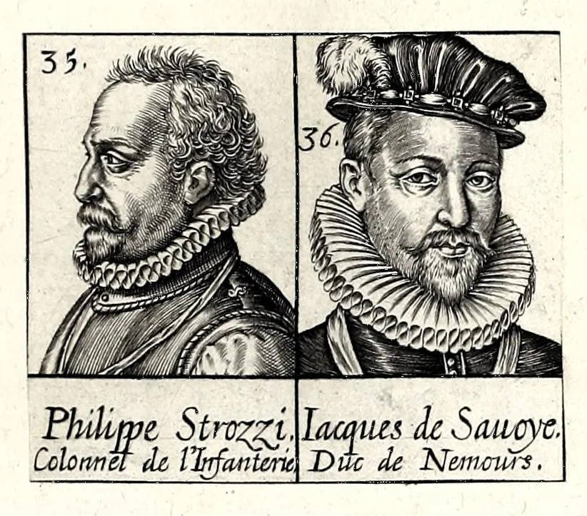 An illustration from Portraitz des Papes depuis S. Pierre Apostre iusques a present, tirez des antiques, auec le temps que chacun d'eulx a tenu le siege, 1605, leaf 203