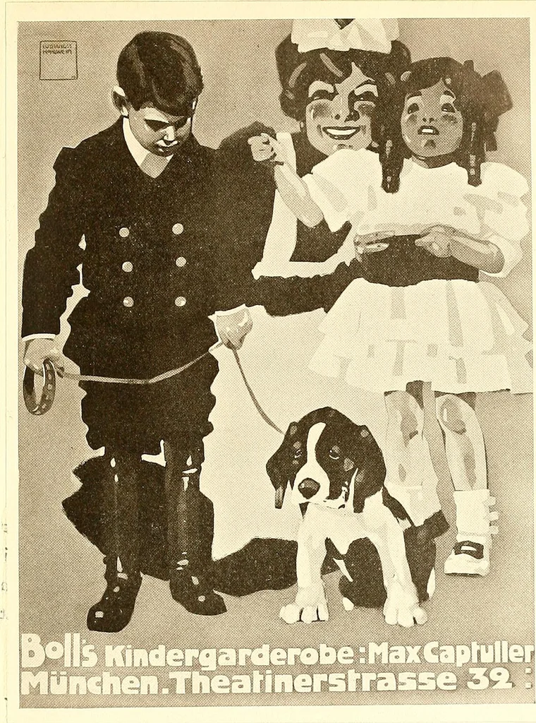 An illustration from Posters; a critical study of the development of poster design in continental Europe, England and America, 1913, leaf 136