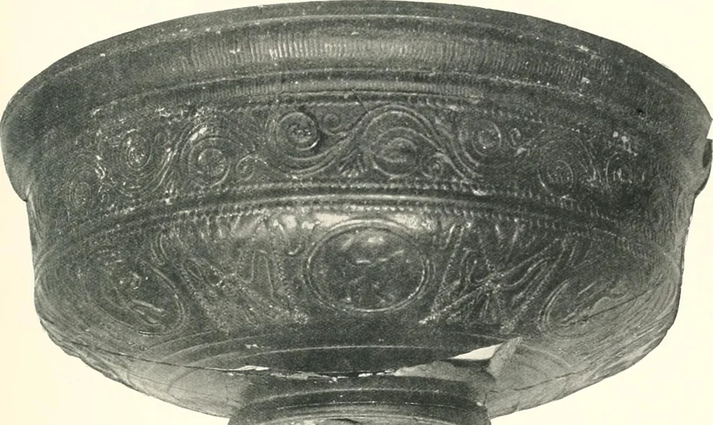 An illustration from The pottery found at Silchester : a descriptive account of the pottery recovered during the excavations on the site of the Romano-British city of Calleva Atrebatum at Silchester, Hants., and deposited in the Reading Museum, 1916, leaf 358