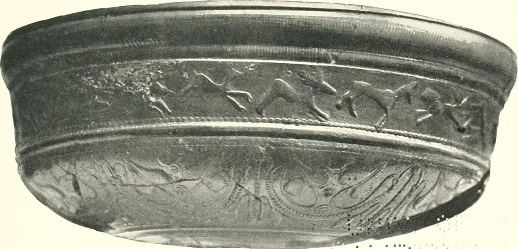 An illustration from The pottery found at Silchester : a descriptive account of the pottery recovered during the excavations on the site of the Romano-British city of Calleva Atrebatum at Silchester, Hants., and deposited in the Reading Museum, 1916, leaf 360