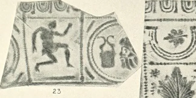 An illustration from The pottery found at Silchester : a descriptive account of the pottery recovered during the excavations on the site of the Romano-British city of Calleva Atrebatum at Silchester, Hants., and deposited in the Reading Museum, 1916, leaf 376