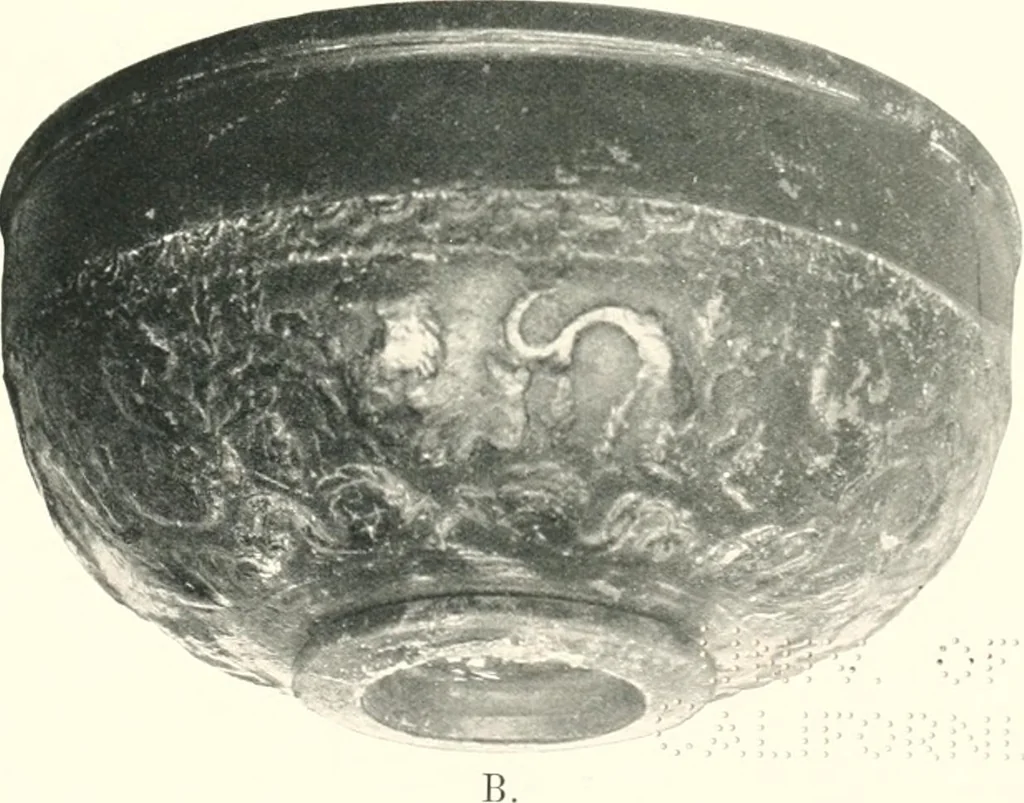 An illustration from The pottery found at Silchester : a descriptive account of the pottery recovered during the excavations on the site of the Romano-British city of Calleva Atrebatum at Silchester, Hants., and deposited in the Reading Museum, 1916, leaf 384
