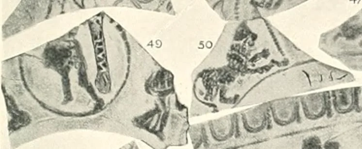 An illustration from The pottery found at Silchester : a descriptive account of the pottery recovered during the excavations on the site of the Romano-British city of Calleva Atrebatum at Silchester, Hants., and deposited in the Reading Museum, 1916, leaf 394