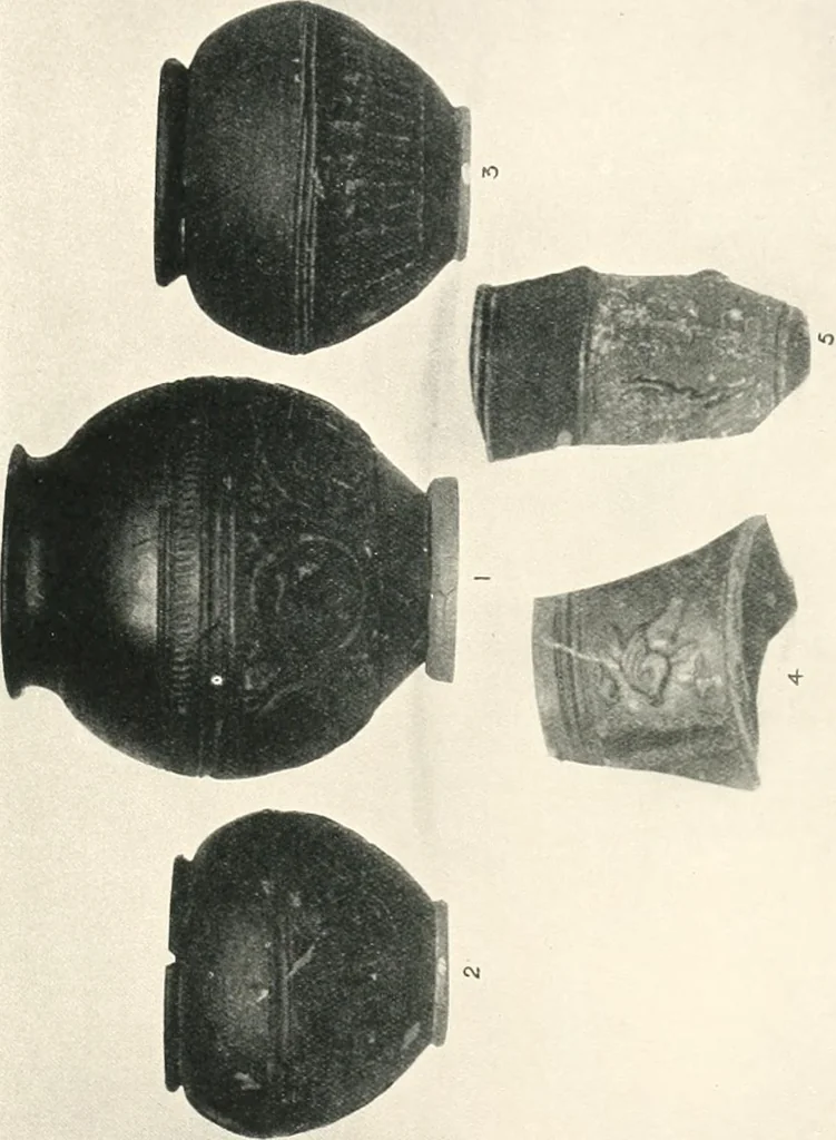 An illustration from The pottery found at Silchester : a descriptive account of the pottery recovered during the excavations on the site of the Romano-British city of Calleva Atrebatum at Silchester, Hants., and deposited in the Reading Museum, 1916, leaf 402