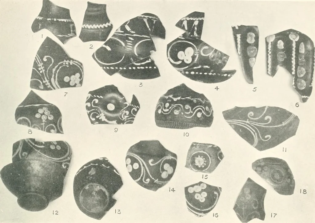An illustration from The pottery found at Silchester : a descriptive account of the pottery recovered during the excavations on the site of the Romano-British city of Calleva Atrebatum at Silchester, Hants., and deposited in the Reading Museum, 1916, leaf 426