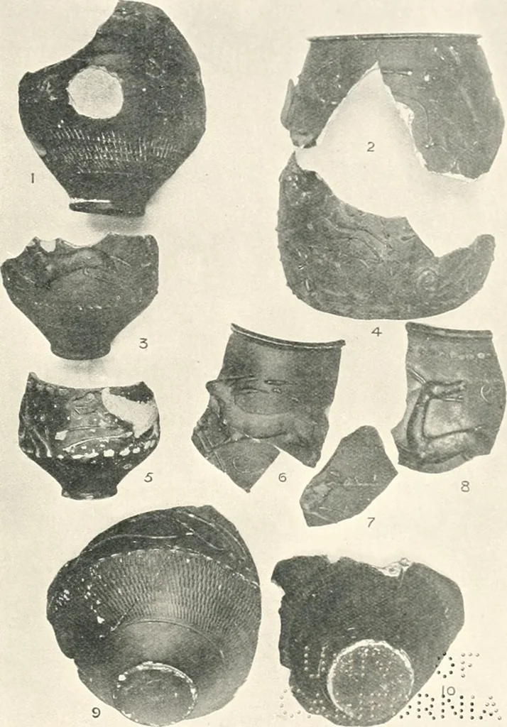 An illustration from The pottery found at Silchester : a descriptive account of the pottery recovered during the excavations on the site of the Romano-British city of Calleva Atrebatum at Silchester, Hants., and deposited in the Reading Museum, 1916, leaf 430
