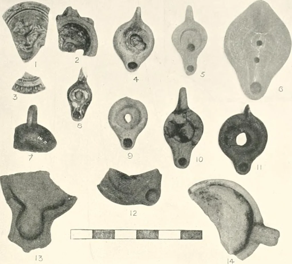 An illustration from The pottery found at Silchester : a descriptive account of the pottery recovered during the excavations on the site of the Romano-British city of Calleva Atrebatum at Silchester, Hants., and deposited in the Reading Museum, 1916, leaf 432