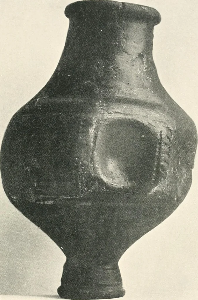 An illustration from The pottery found at Silchester : a descriptive account of the pottery recovered during the excavations on the site of the Romano-British city of Calleva Atrebatum at Silchester, Hants., and deposited in the Reading Museum, 1916, leaf 446