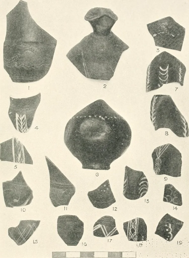 An illustration from The pottery found at Silchester : a descriptive account of the pottery recovered during the excavations on the site of the Romano-British city of Calleva Atrebatum at Silchester, Hants., and deposited in the Reading Museum, 1916, leaf 458