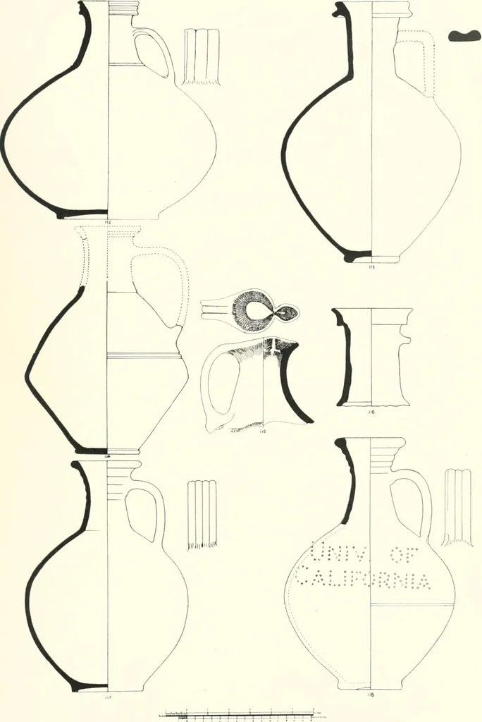 An illustration from The pottery found at Silchester : a descriptive account of the pottery recovered during the excavations on the site of the Romano-British city of Calleva Atrebatum at Silchester, Hants., and deposited in the Reading Museum, 1916, leaf 464