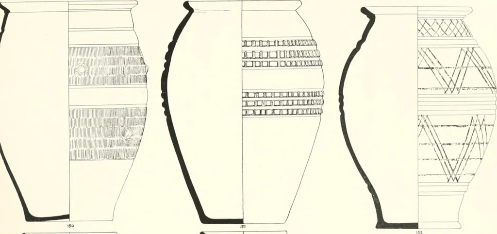 An illustration from The pottery found at Silchester : a descriptive account of the pottery recovered during the excavations on the site of the Romano-British city of Calleva Atrebatum at Silchester, Hants., and deposited in the Reading Museum, 1916, leaf 480