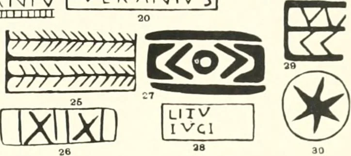 An illustration from The pottery found at Silchester : a descriptive account of the pottery recovered during the excavations on the site of the Romano-British city of Calleva Atrebatum at Silchester, Hants., and deposited in the Reading Museum, 1916, leaf 506