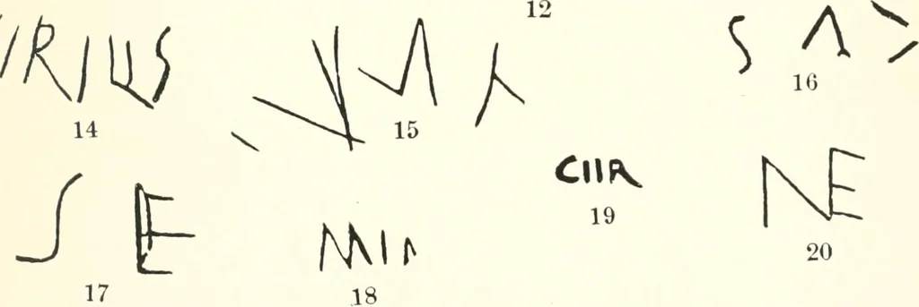 An illustration from The pottery found at Silchester : a descriptive account of the pottery recovered during the excavations on the site of the Romano-British city of Calleva Atrebatum at Silchester, Hants., and deposited in the Reading Museum, 1916, leaf 508