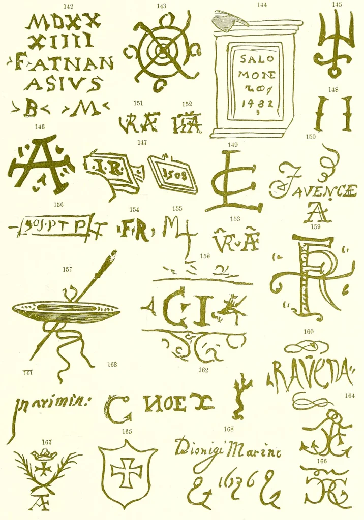 An illustration from Pottery. A history of the pottery industry and its evolution as applied to sanitation, with unique specimens and facsimile marks from ancient to modern foreign and American wares .., 1910, leaf 147