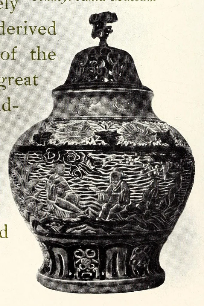 An illustration from Pottery. A history of the pottery industry and its evolution as applied to sanitation, with unique specimens and facsimile marks from ancient to modern foreign and American wares .., 1910, leaf 20