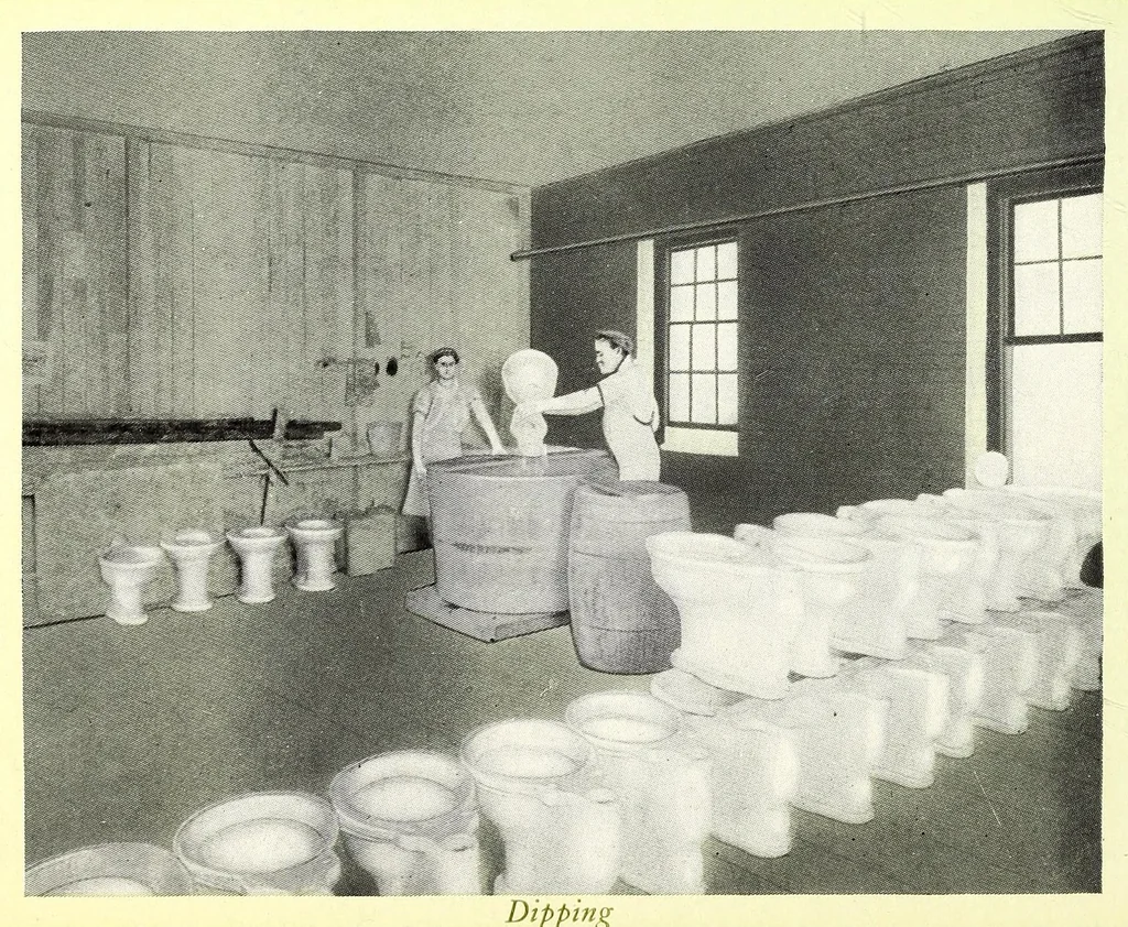 An illustration from Pottery. A history of the pottery industry and its evolution as applied to sanitation, with unique specimens and facsimile marks from ancient to modern foreign and American wares .., 1910, leaf 84