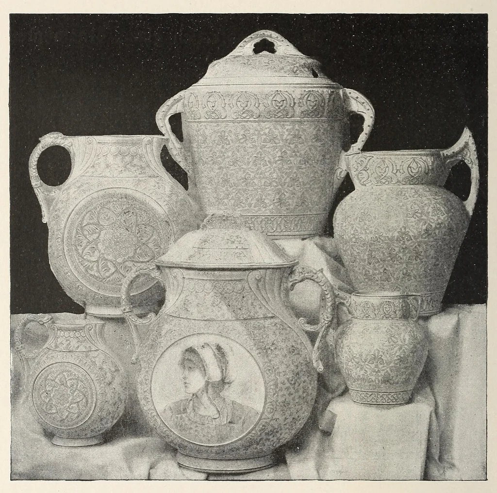 An illustration from The pottery and porcelain of the United States; an historical review of American ceramic art from the earliest times to the present day, 1893, leaf 352