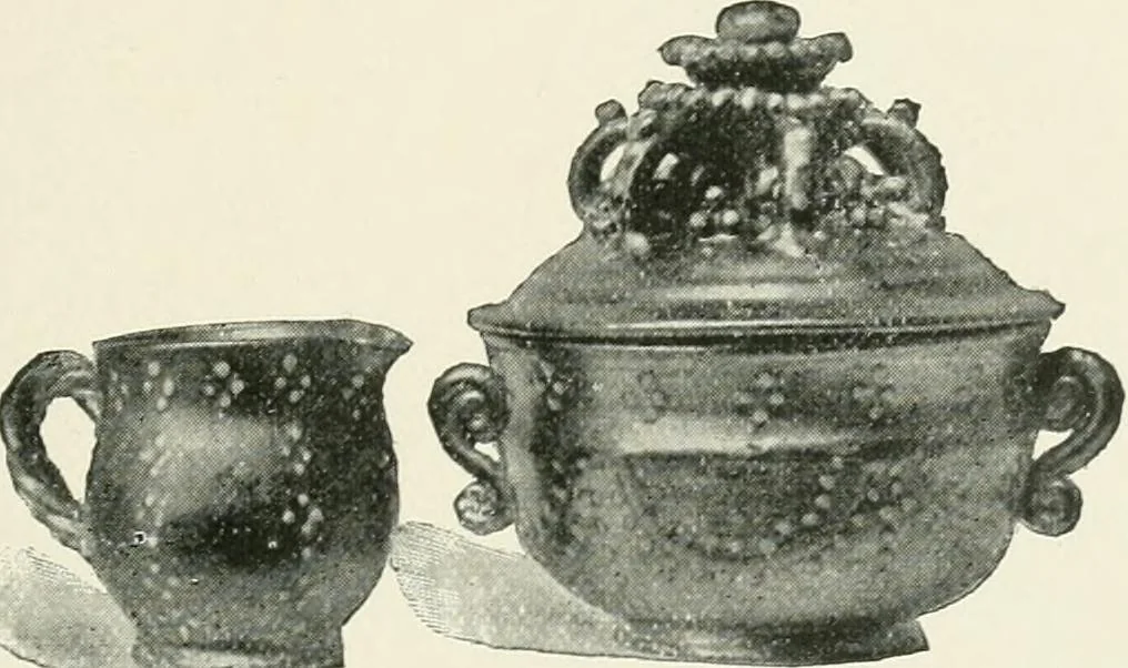 An illustration from The pottery and porcelain of the United States; an historical review of American ceramic art from the earliest times to the present day, 1893, leaf 104