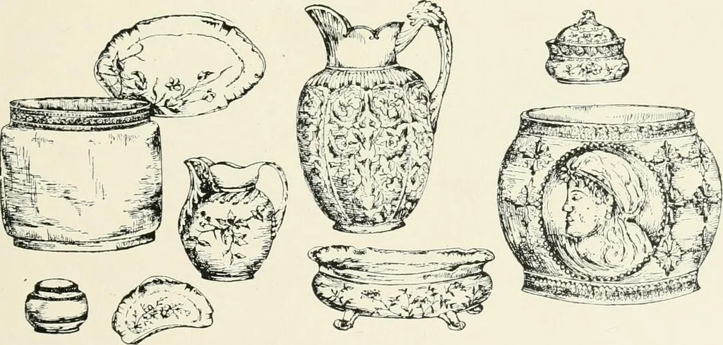 An illustration from The pottery and porcelain of the United States; an historical review of American ceramic art from the earliest times to the present day, 1893, leaf 222