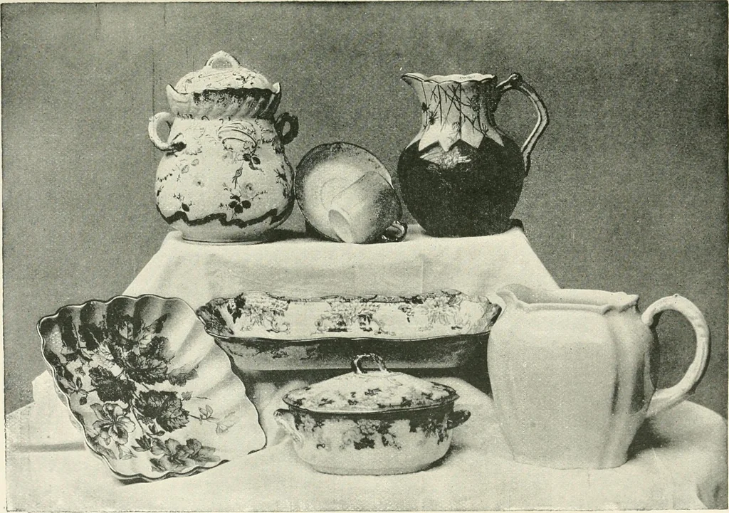 An illustration from The pottery and porcelain of the United States; an historical review of American ceramic art from the earliest times to the present day, 1893, leaf 256