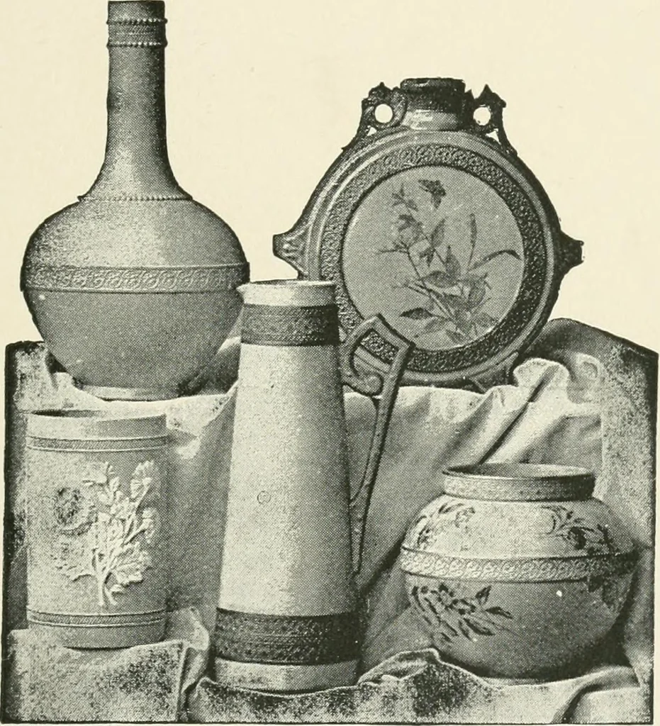 An illustration from The pottery and porcelain of the United States; an historical review of American ceramic art from the earliest times to the present day, 1893, leaf 348