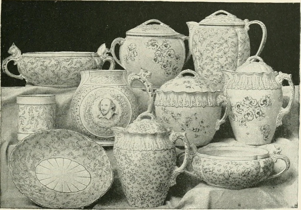 An illustration from The pottery and porcelain of the United States; an historical review of American ceramic art from the earliest times to the present day, 1893, leaf 350