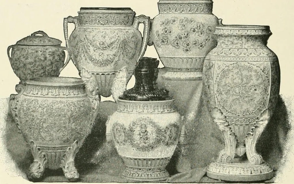 An illustration from The pottery and porcelain of the United States; an historical review of American ceramic art from the earliest times to the present day, 1893, leaf 353