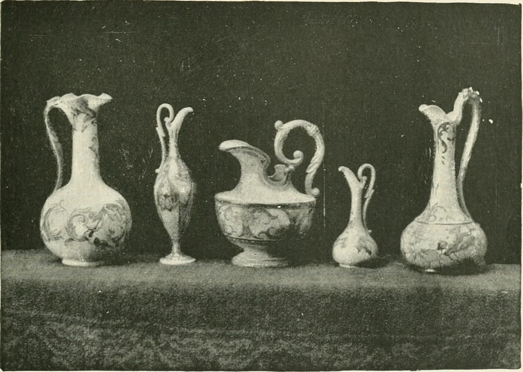 An illustration from The pottery and porcelain of the United States; an historical review of American ceramic art from the earliest times to the present day, 1893, leaf 358