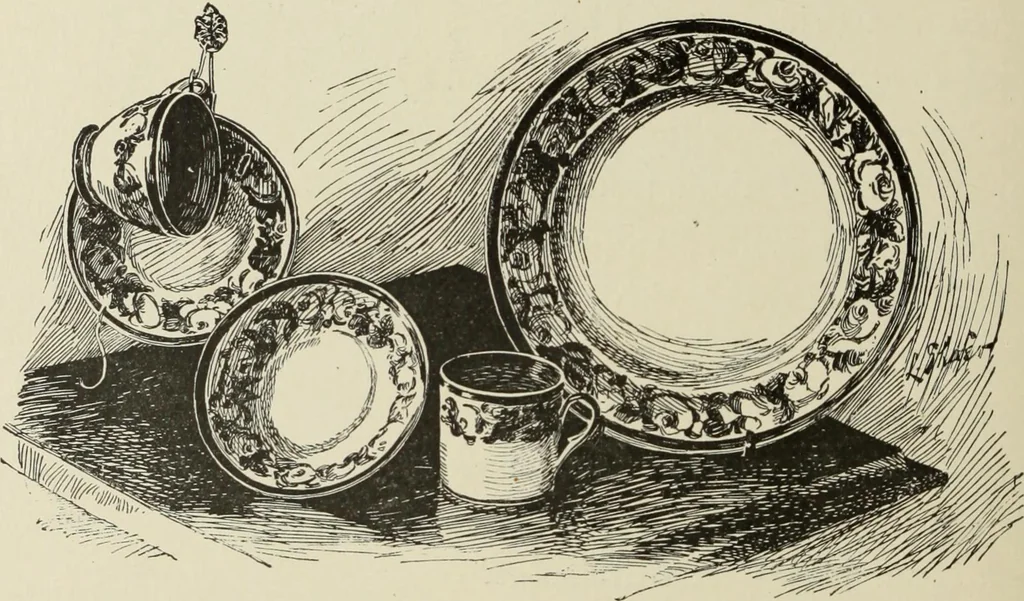 An illustration from Pottery and porcelain of the United States : an historical review of American ceramic art from the earliest times to the present day, 1893, leaf 167