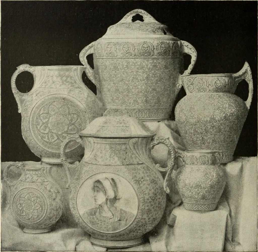 An illustration from Pottery and porcelain of the United States : an historical review of American ceramic art from the earliest times to the present day, 1893, leaf 347
