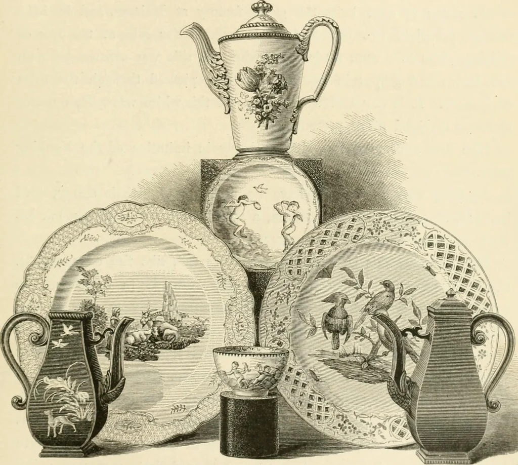 An illustration from Pottery and porcelain, from early times down to the Philadelphia exhibition of 1876, 1878, leaf 242