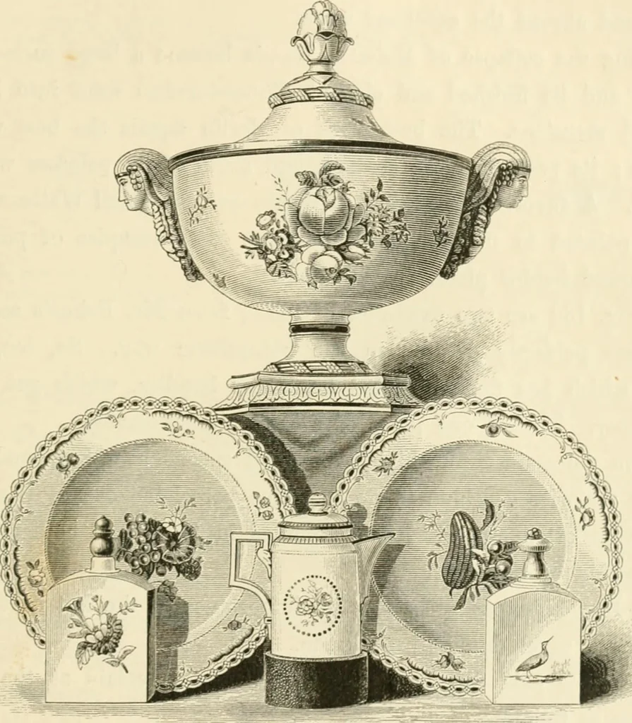 An illustration from Pottery and porcelain, from early times down to the Philadelphia exhibition of 1876, 1878, leaf 252