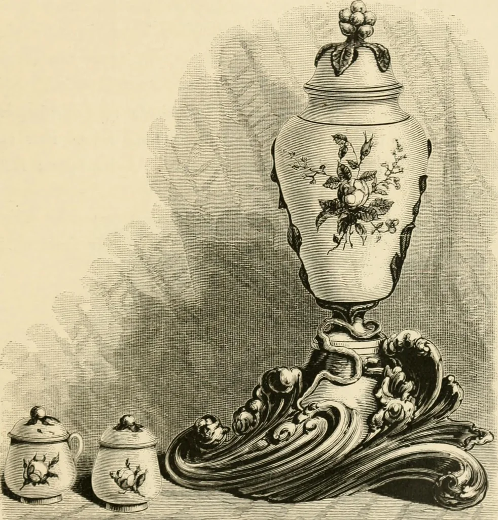 An illustration from Pottery and porcelain, from early times down to the Philadelphia exhibition of 1876, 1878, leaf 334