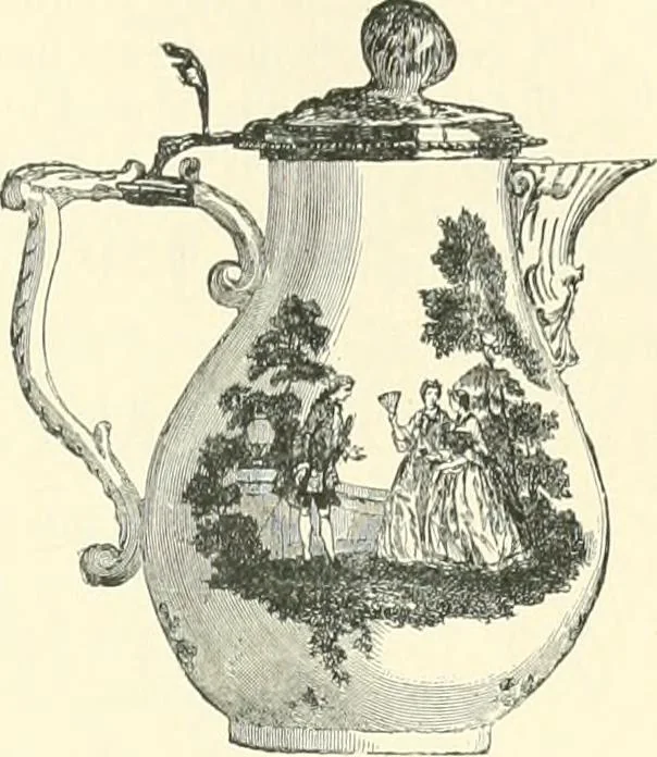 An illustration from Pottery & porcelain, a guide to collectors; containing nearly two hundred illustrations of specimens of various factories, nine coloured plates, and marks and monograms of all the important makers, 1912, leaf 122