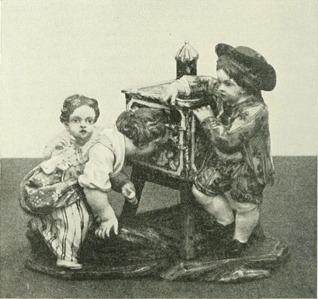 An illustration from Pottery & porcelain, a guide to collectors; containing nearly two hundred illustrations of specimens of various factories, nine coloured plates, and marks and monograms of all the important makers, 1912, leaf 153