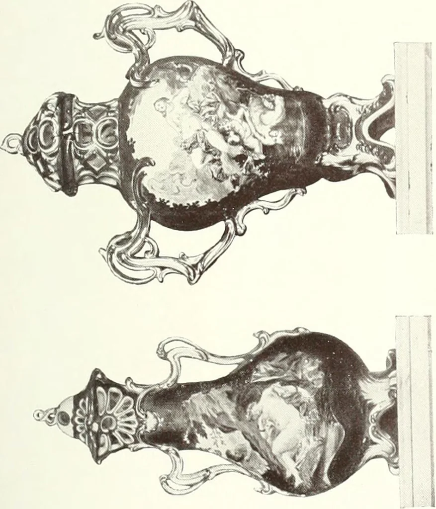 An illustration from Pottery & porcelain, a guide to collectors; containing nearly two hundred illustrations of specimens of various factories, nine coloured plates, and marks and monograms of all the important makers, 1912, leaf 178