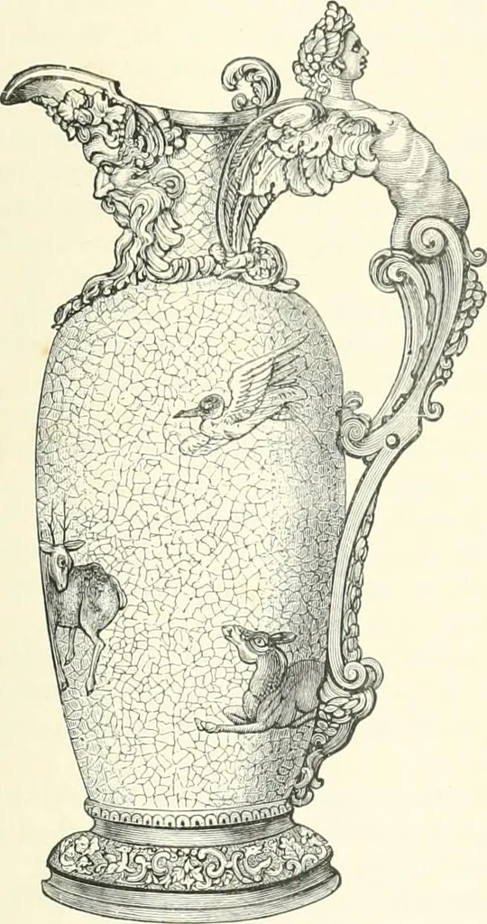 An illustration from Pottery & porcelain, a guide to collectors; containing nearly two hundred illustrations of specimens of various factories, nine coloured plates, and marks and monograms of all the important makers, 1912, leaf 182